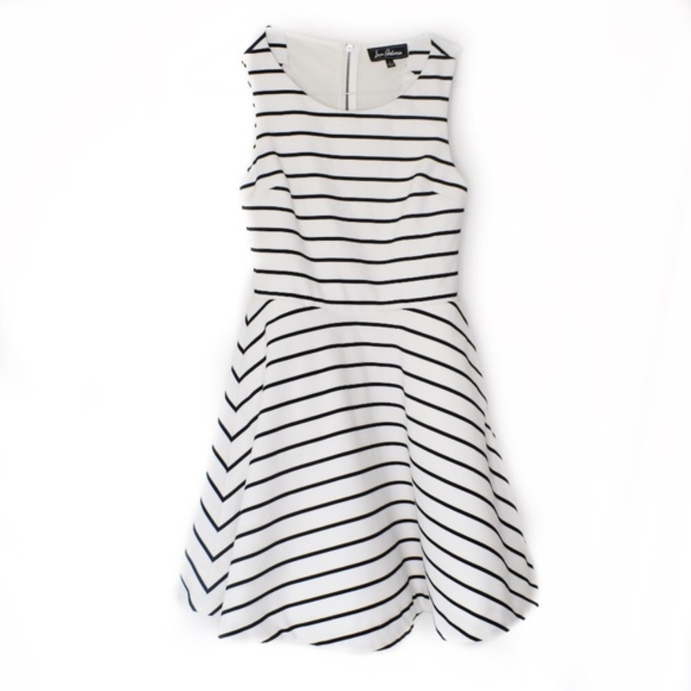 Sam Edelman Black and White Striped Midi Dress